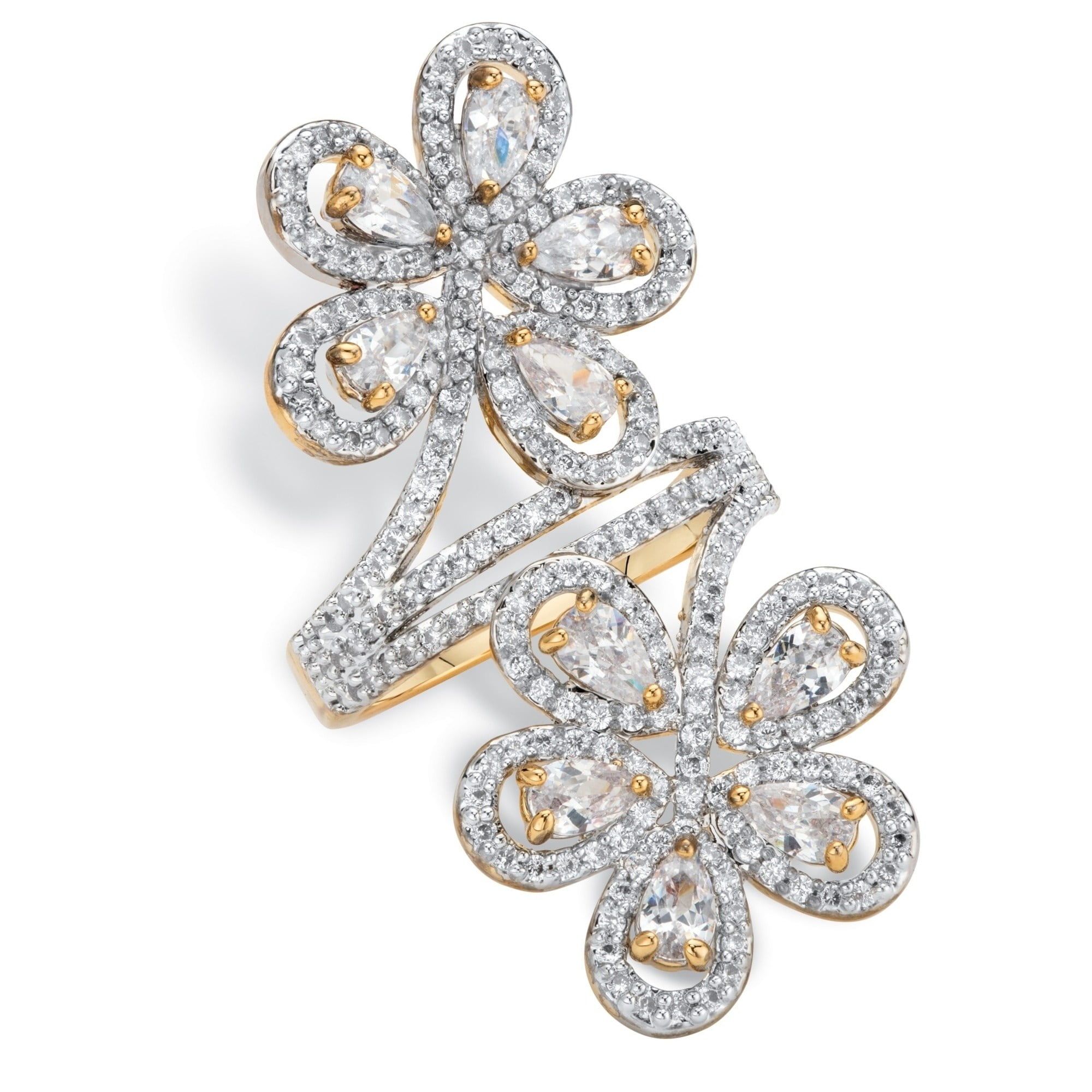 PalmBeach Jewelry Palm Beach Jewelry Yellow GoldPlated Double Flower