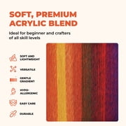 Mary Maxim Prism Yarn, Soft Acrylic DK Variegated Yarn 3.5 oz Skein 290 Yards, Sunset
