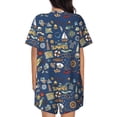 thumbnail image 6 of Fotbe Marine Nautical Print Pajama Set for Women 2 Piece Loungewear Short Sleeve Tops and Shorts Set Soft Sleepwear-Small, 6 of 7