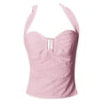 thumbnail image 3 of Ladies' Sexy Backless Navel Lace-Up Solid Color Top - Polyester Material - S-L Sizes, 3 of 7