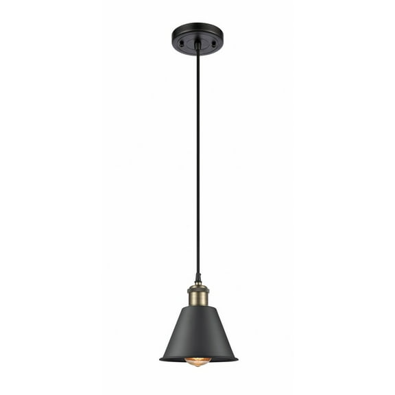 Innovations 516-1P-BAB-M8 Smithfield 1 Light Mini Pendant part of the Ballston Collection, Black Antique Brass