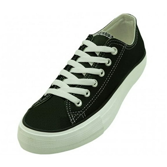 Bangka Men's Casual & Dress Shoes Canvas Lace Up Classic Sneaker, 3/4" Heel, Black, Size 10