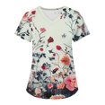 thumbnail image 2 of SAATLERI Womens Scrubs Summer V-Neck Floral Print Short Sleeve Scrub Shirts with Pocket Casual Workwear, 2 of 5