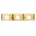 thumbnail image 2 of Kadyn 3-Light Vanity Fixtures, Curved Cloud Glass Lampshades Gold Copper Plate, Modern Bathroom Wall Lighting Fixtures Over Mirror, 2 of 7