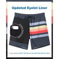 thumbnail image 3 of SURF CUZ Bañador de Hombre con Forro Compresivo, Secado Rápido, Shorts de Natación de 7" con Estampado Rayas Atardecer, Talla L, 3 of 7