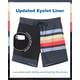 thumbnail image 3 of Bañador para Hombre SURF CUZ con Forro Compresivo, Secado Rápido, Shorts de Natación de 7", Traje de Baño Elástico con Bolsillos con Cremallera, Rayas Atardecer, Talla S, 3 of 7