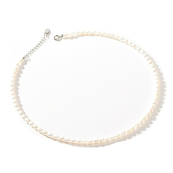WINDLAND Freshwater Small Pearl Necklace Women's All-match Baroque Oval Beads Clavicle Chain Design Sense Fashion Necklace