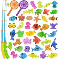 VATENIC Magnetic Fishing Game Pool Toys for Kids - Bath Water Table Fish Toys for Kids Age 3 4 5 6 Years Old  2 Players Gift