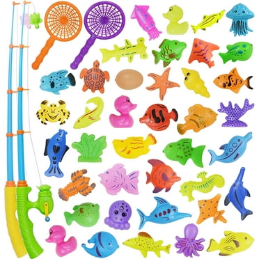 VATENIC Magnetic Fishing Game Pool Toys for Kids - Bath Water Table Fish Toys for Kids Age 3 4 5 6 Years Old  2 Players Gift