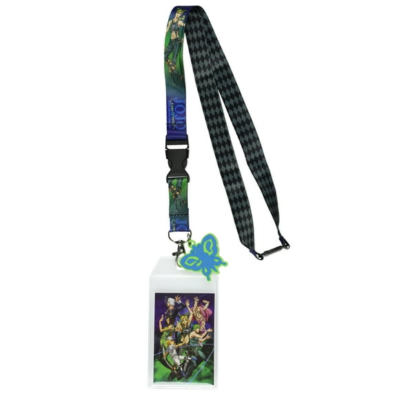 JoJo's Bizarre Adventure Anime Stone Ocean Breakaway Lanyard ID Badge Holder with 1 1/2" Rubber Charm
