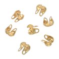 thumbnail image 1 of 30 Pack 3.2mm Cord Ends Open, Clamshell End Caps, Bead Tips Knot Covers, Bead End Caps, Gold, 1 of 6
