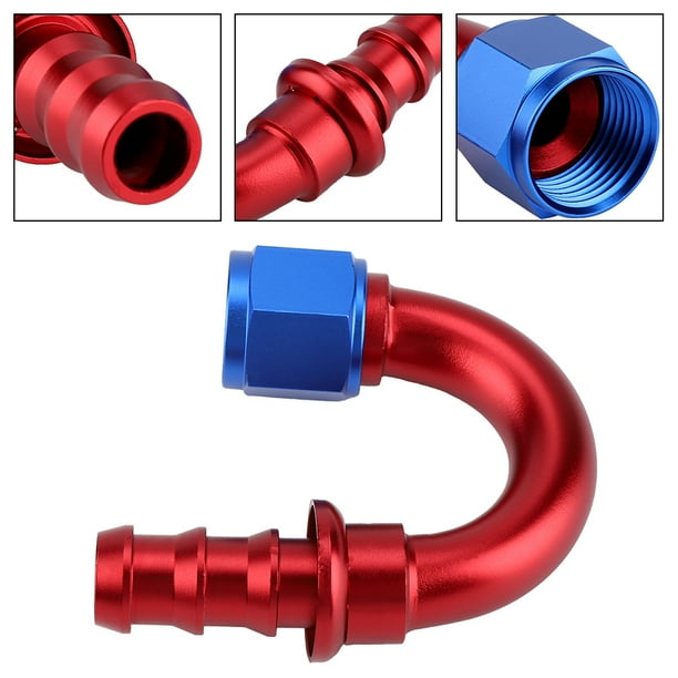 Mgaxyff AN10 Straight 45 90 180 Degree Push On Twist Lock Oil Gas Fuel Line Hose End Male