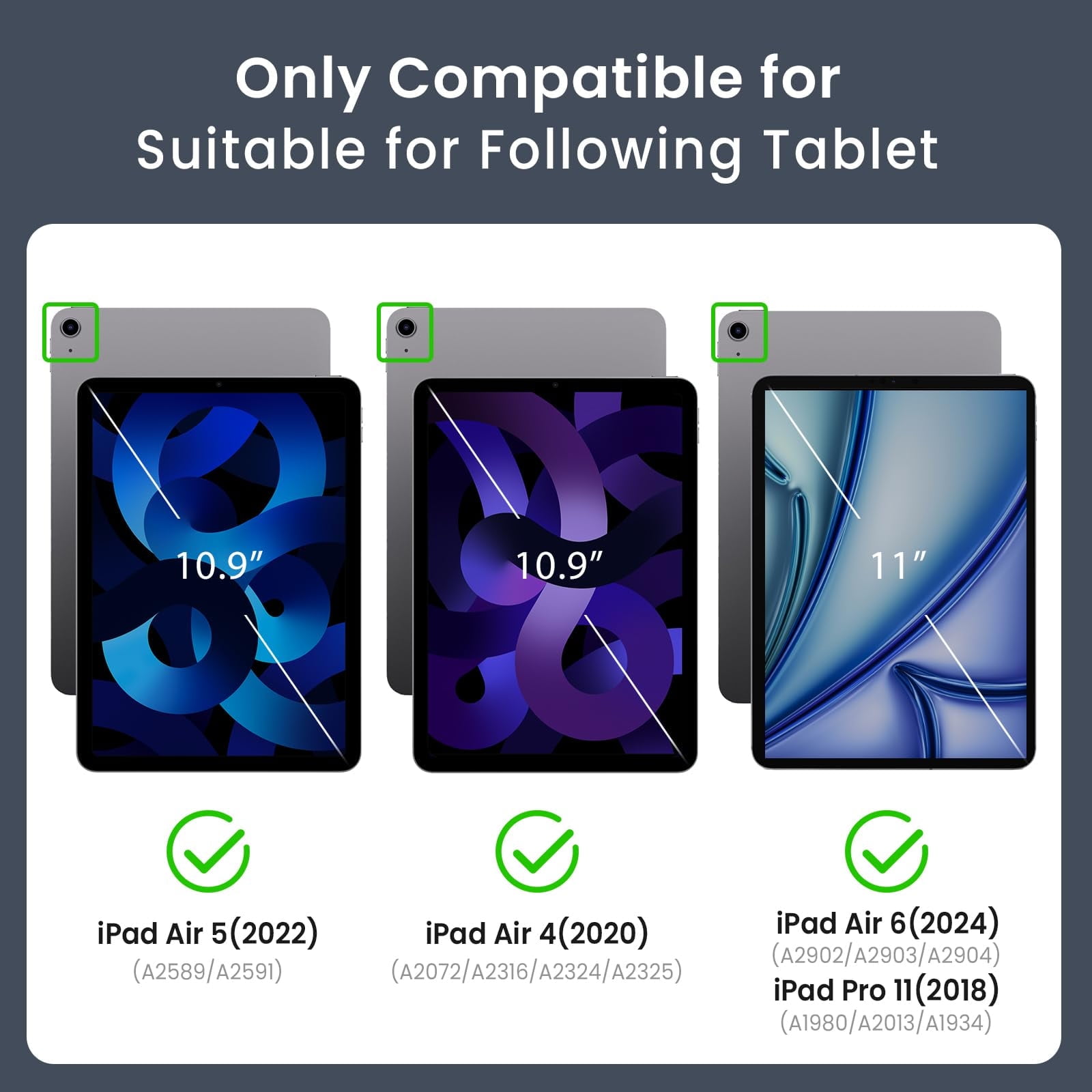ZtotopCases iPad Air 11 Inch Case 2024 M2, Blue, Multi-Angle