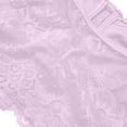 thumbnail image 5 of Women's Sheer Floral Lace Cropped Corset Bustier, Spaghetti Strap Wavy Hem Waist Cinching Camisole Tank Top Body Shapewear Purple L, 5 of 7