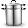 thumbnail image 3 of 4-Piece Stainless Steel Pasta Cooker Steamer Multipots, 12 Quart, Silver, 3 of 8