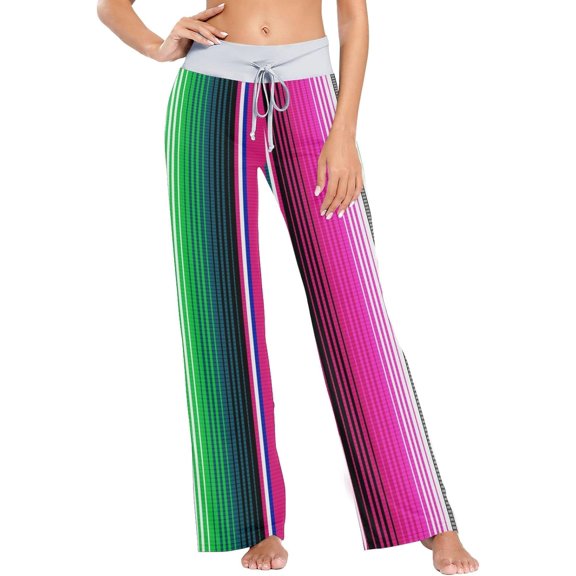 GZHJMY Women's Pajama Pants Mexican Serape Blanket Stripes Comfy Stretch Sleepwear Essentials womens Lightweight Lounge Terry Pajama Pant, X-Small