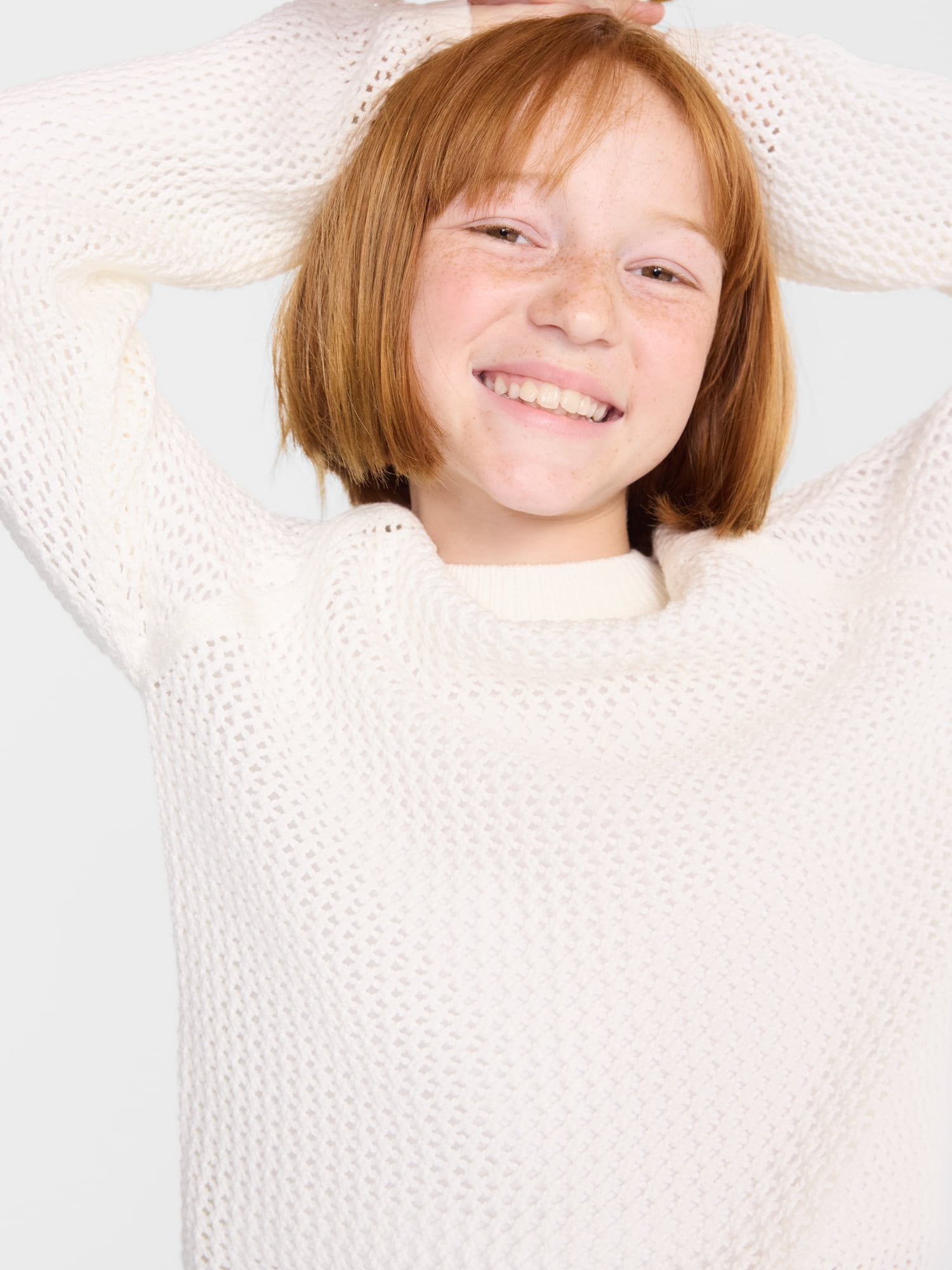 Wonder Nation Girls Open Knit Sweater, Lightweight, Sizes 4-18 & Plus