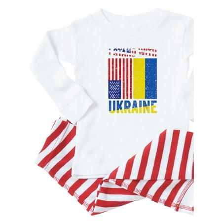 

CafePress - I Stand With Ukraine Support Ukrainian Ame Pajamas - Toddler Long Sleeve Pajama set