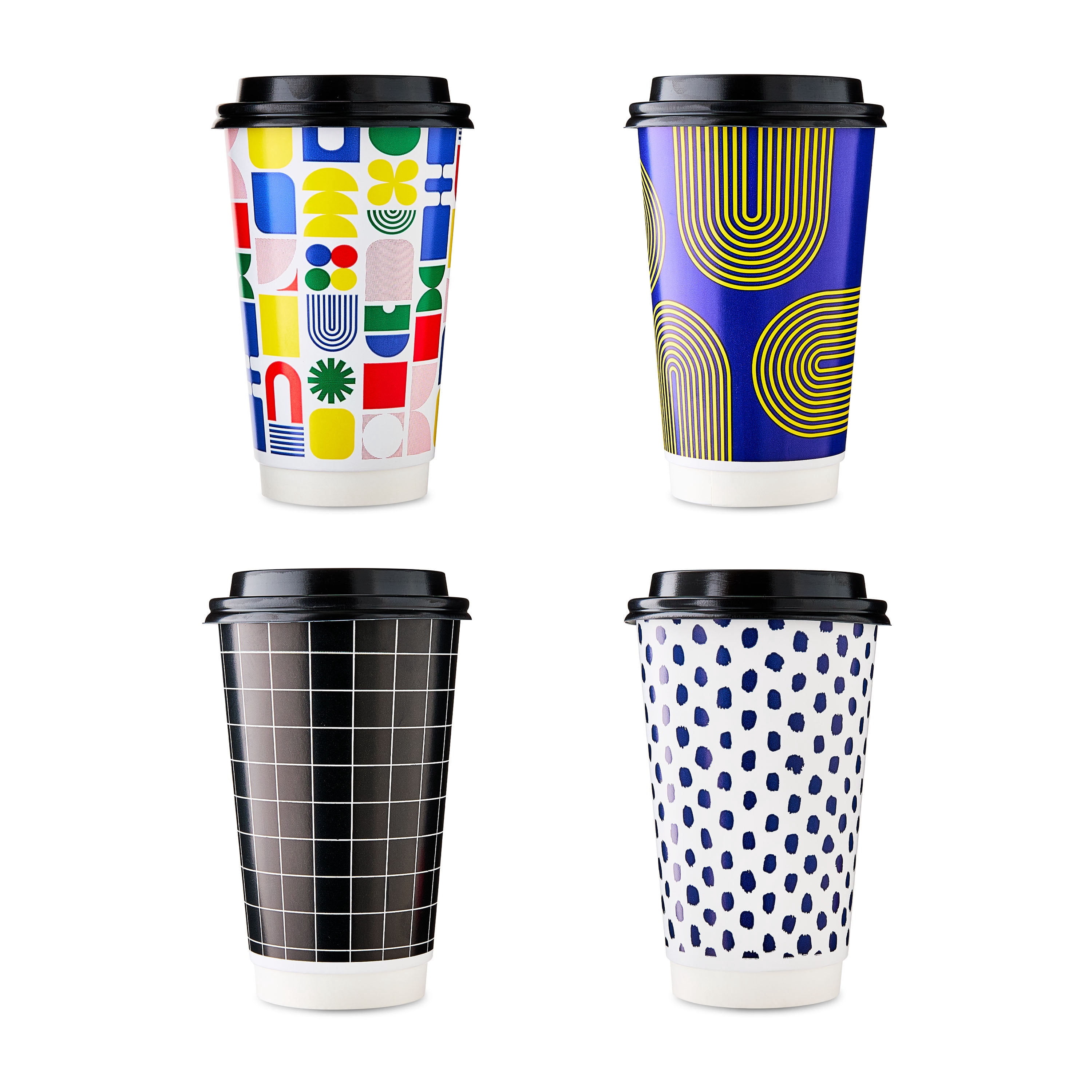 Great Value 16 oz Insulated Hot Cups with Lids, 20 Count