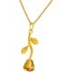 thumbnail image 1 of Rose Flower Necklace 14K Gold Plated Dainty Pendant Necklace Stainless Steel Necklace for Women Girls - -, 1 of 4
