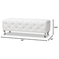 thumbnail image 6 of Baxton Studio Stella Crystal Tufted Leather Modern Bench, Multiple Colors, 6 of 11