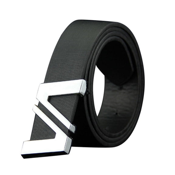 Fashion Mens Leather Smooth Girdle Buckle Waistband Waistband Leisure Belt Strap