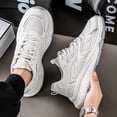 thumbnail image 3 of Men's White Chunky Dad Sneakers Breathable Mesh Platform Athletic Shoes Non-slip Comfortable Walking Shoes for Daily Wear, 3 of 5