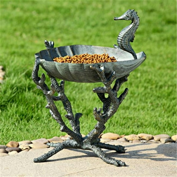 SPI Home34272 Seahorse Birdbath Bird Feeder