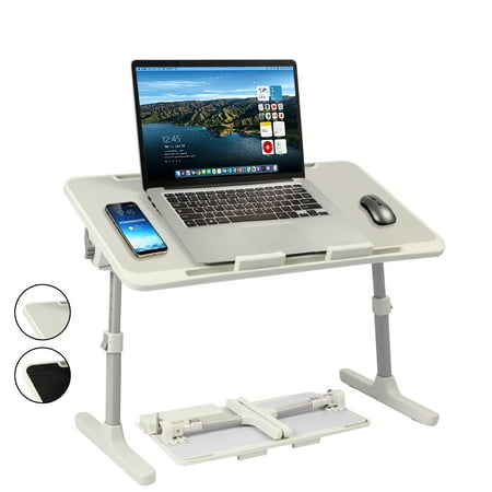 PHANCIR Height & Angle Adjustable Lap Desk, Laptop Stand Bed Tray, Foldable Laptop Desk for Couch Sofa Floor, Gray