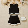 thumbnail image 4 of BOBOGOJP Girls Summer Clothes Sets Ruffle Sleeveless Matching Outfits Size 4-13 Year Old Black for Size 11-12 Years, 4 of 5