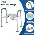 thumbnail image 4 of Eligible Width & Height Adjustable Raised Toilet Seat with Handles, Toilet Seat Risers for Seniors, Toilet Riser with Handles, Elevated Toilet Seat with Handles (with Bucket), 4 of 10
