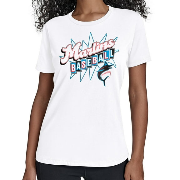 Women's Starter  White Miami Marlins Drive-In T-Shirt