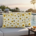 thumbnail image 2 of Yellow Flower Bee Outdoor Pillow Covers Pack of 2 Vintage Country Sunflower Floral Summer Bee Yellow Waterproof Throw Pillow Covers Decorative Cushion Cases for Patio Garden Tent Balcony 20x12 inch, 2 of 9