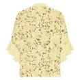 thumbnail image 4 of Xysaqa 3/4 Length Sleeve Womens Tops Boho Floral Printed T-Shirt Trendy V-Neck Summer Shirts Loose Fits Dressy Casual Ruffle 3/4 Sleeve Tunic Blouses Top S-2XL, 4 of 5