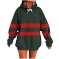 thumbnail image 3 of BXINGOHAI Women's Casual Hoodies Long Sleeve Solid Lightweight Pullover Tops Loose Sweatshirt with Pocket Green,L, 3 of 7