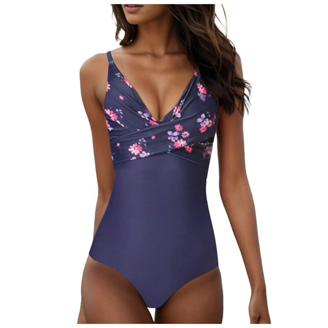 TSADFHJI Maternity Swimsuits Tankini Women's Sexy Color Matching Swimsuit Xl Blue