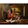 thumbnail image 3 of Morozov, Andrey 14x12 Black Modern Framed Museum Art Print Titled - Still Life With Violin And Painting, 3 of 5