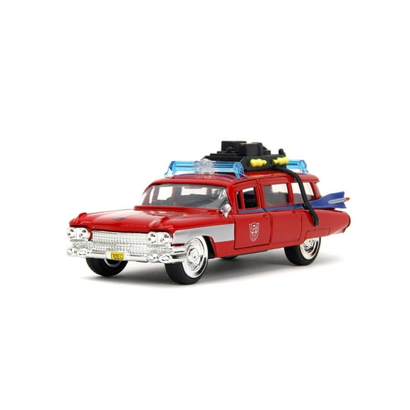 Ecto-1 1959 Cadillac Ambulance Transformers Mash-Up, Ghostbuster - Jada Toys 35863 - 1/32 Scale Diecast Model Car