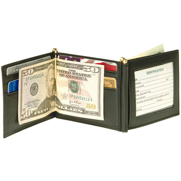 Royce Leather - Men&#39;s Double Money Clip Bifold Wallet in Genuine Leather - www.bagsaleusa.com - www.bagsaleusa.com