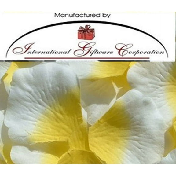 Yellow / White - Two Tone - 100 Silk Rose Petals Wedding Favors - Solid Colors - Wedding Reception and Party Supplies