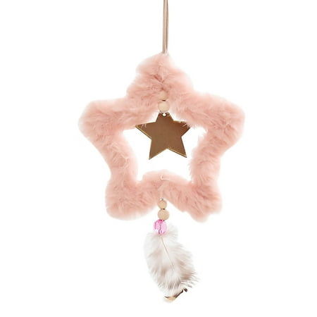 

Pink Girl Heart Plush Star Love Decoration Small Pendant Holiday Decoration