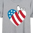 thumbnail image 3 of Peanuts - Snoopy On Flag Heart - Juniors Ideal Flowy Muscle T-Shirt, 3 of 6