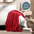 thumbnail image 4 of Bare Home Microplush Fleece Blanket - 300 GSM - Fuzzy Microfleece - Soft & Plush - Full/Queen, Red, 4 of 10