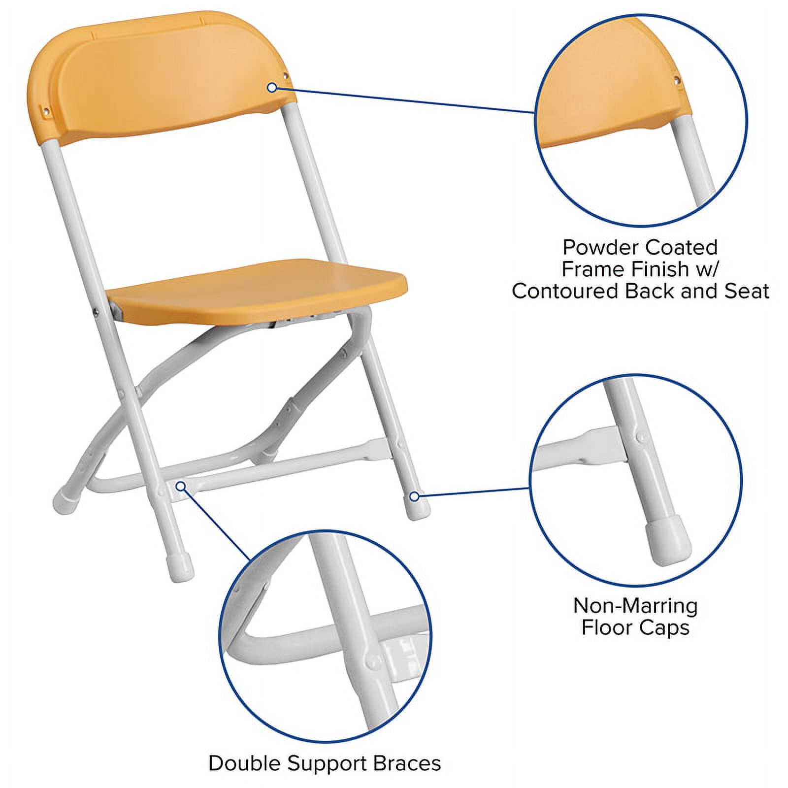 Flash Furniture Kids Yellow Plastic Folding Chair [Y-KID-YL-GG] - image 4 of 5