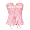 thumbnail image 3 of Povozer Corset Tops for Women, Bustier Shapewear Lingerie, Lace Waist Push up Bodysuit(RD2,L), 3 of 3