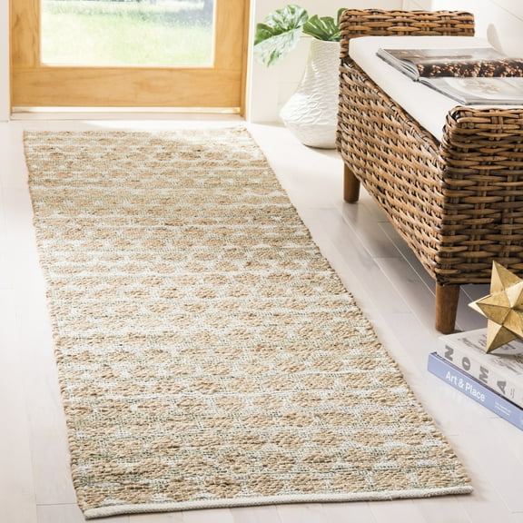 SAFAVIEH Cape Cod Machayla Geometric Runner Rug, Gray/Natural, 2'3" x 8'
