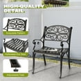 thumbnail image 2 of Nuu Garden 3 Pieces Patio Bistro Set, Outdoor Cast Aluminum Conversation Set with Umbrella Hole for Backyard, Porch, Poolside, Lawn, Black, 2 of 9