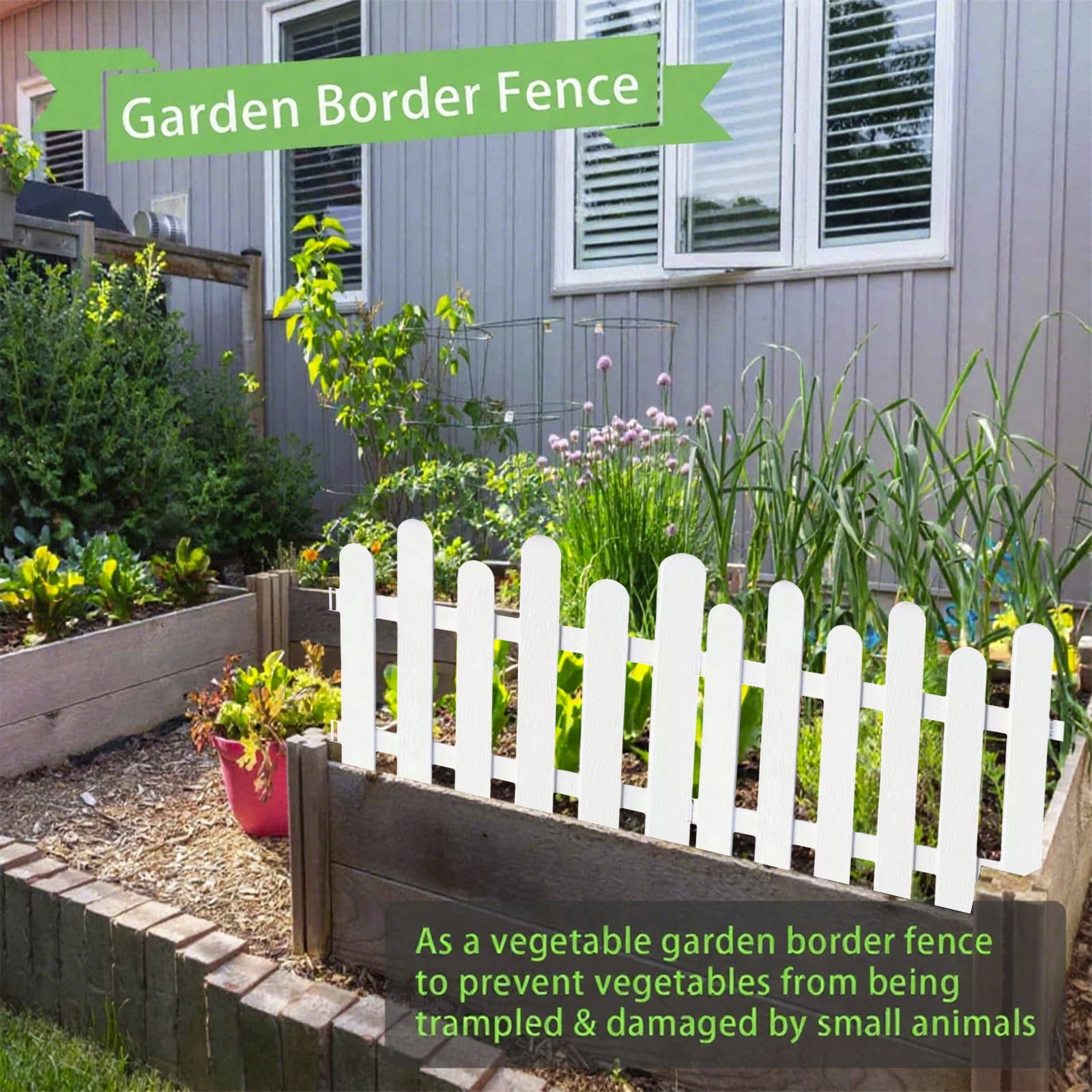 Zhourta Garden Plant Fence 9.69x15.75in Outdoor Decorative Border for Flower Beds Lawn Yard Protection Rustproof Edging