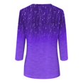 thumbnail image 4 of DENGDENG Womens 3/4 Sleeve Tops Lightweight V Neck Shirt Tie Dye Fashion Blouse Summer Three Quarter Length Sleeve T Shirts Petite Vintage Tunic Tops Purple S, 4 of 4