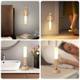 thumbnail image 3 of 2PCS Motion Sensor Night Lights – Wooden Wall Sconce with 3 Adjustable Brightness Modes, Rechargeable Magnetic Motion Sensor Lights, Perfect for Indoor Use, Hallways, Entryways, and Corridors, 3 of 8